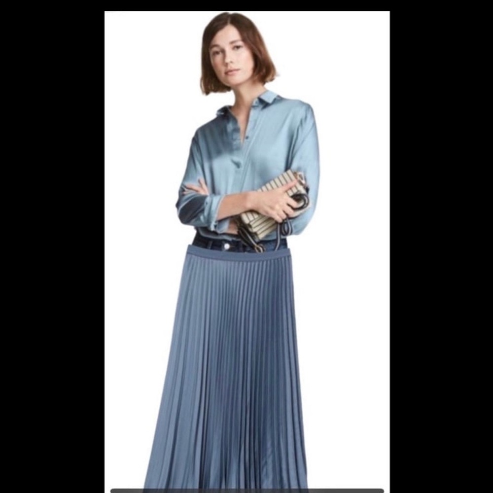 Satin Blue Two Piece Set